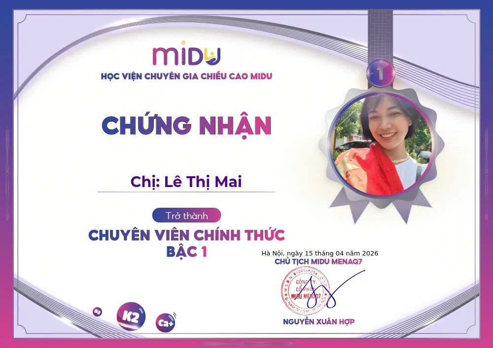 Chứng nhận: Chuyên viên chính thức — Bậc 1