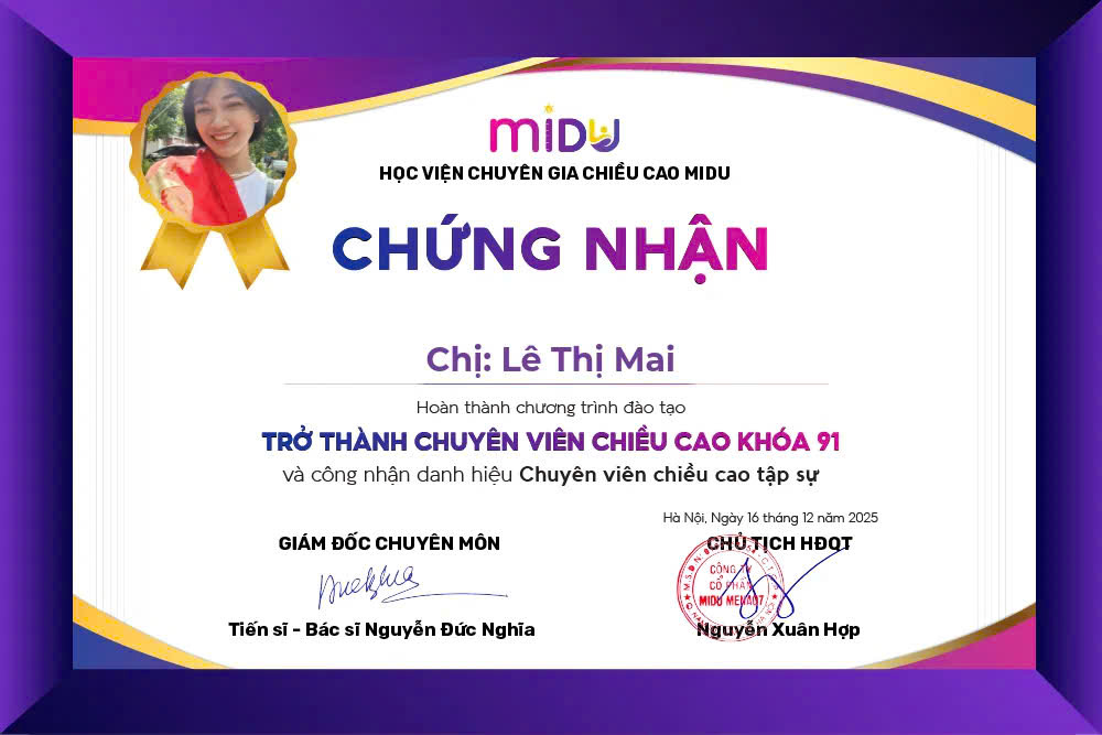 Chứng nhận: Chuyên viên chiều cao — tập sự (Khóa 91)